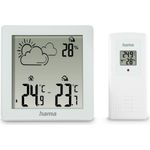 Hama Wetterstation Zakynthos, Thermometer, Hygrometer, mit Außensensor, Weiß (00222234)