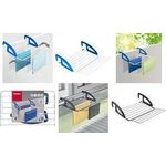 metaltex Heizungs- & Balkon-Wäschetrockner Bries, weiß/blau Material: Metall beschichtet, aufklappbares Gitter, - 1 Stück (405812080)