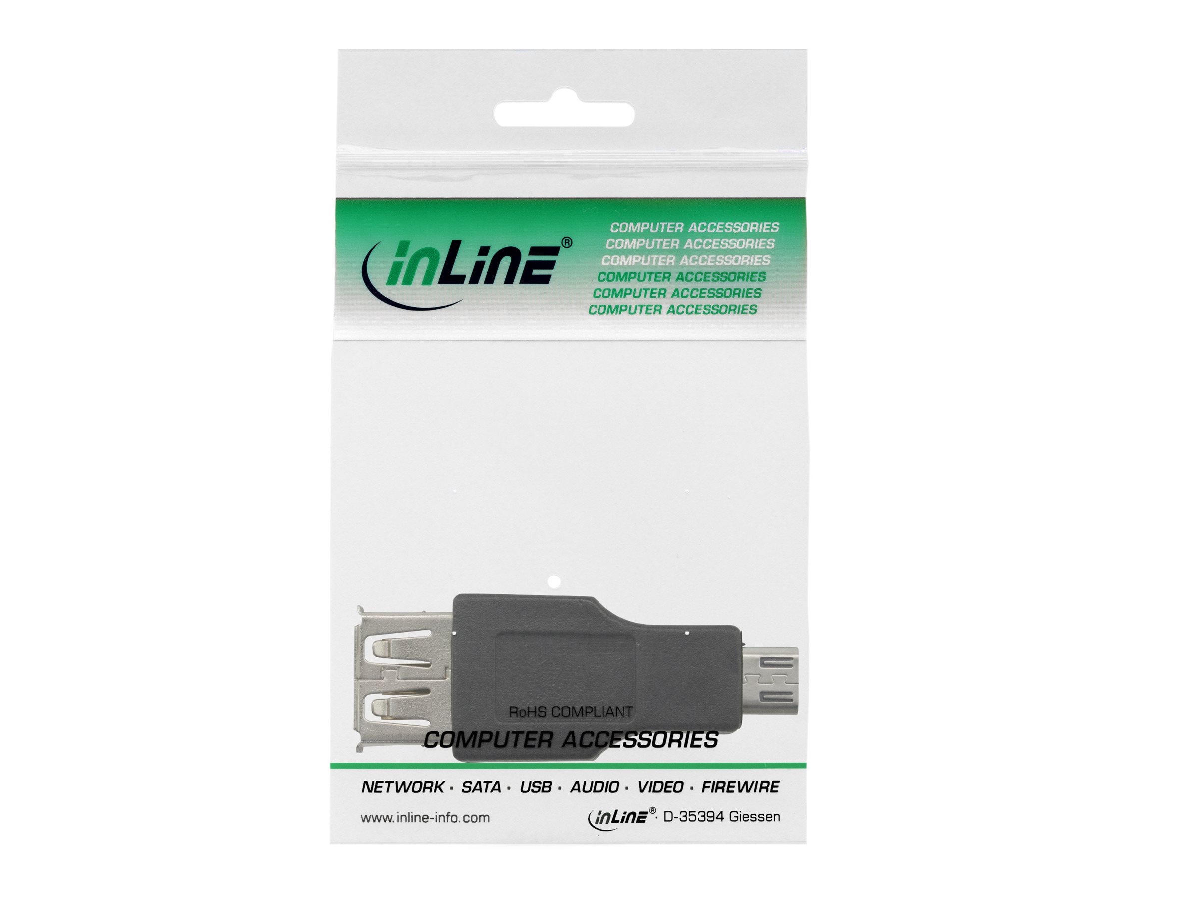 InLine Micro-USB Adapter USB Typ A auf Micro-USB Typ B Schwarz