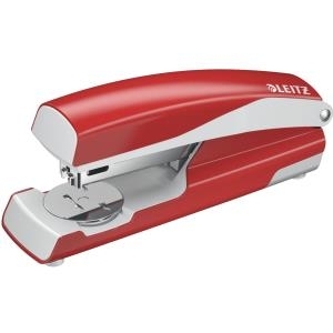 LEITZ Heftgerät Nexxt 5502, Heftleistung: 30 Blatt, rot Einlegetiefe: 65 mm, für Heftklammern 24-6 oder 26-6 (5502-00-25)