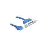 DeLOCK Slotblech USB3.0 Pin Header 19 Pin 1 x intern > 2 x USB3.0-A Buchse extern Low Profile - Slotblech (82976)