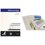 kangaro Millimeterpapier-Block, DIN A3, 80 g/qm, 25 Blatt weiß/orange kariert, 1 mm Teilung - 1 Stück (K-5595)