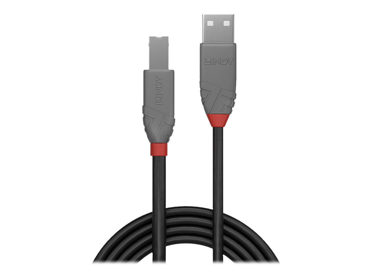 Lindy Anthra Line USB 2.0 Kabel USB A auf USB B 1 m Schwarz