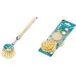 Peggy Perfect Ersatzköpfe für Spülbürste "LessCO2", 2er Set Ersatz-Bürstenköpfe aus Holz natur, Naturfiberborsten - 1 Stück (80129)