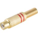 shiverpeaks BASIC-S Cinchkupplung, Metall, vergoldet, rot für Kabel bis 6 mm Durchmesser, zum selber löten, im Poly- (BS52021-R)