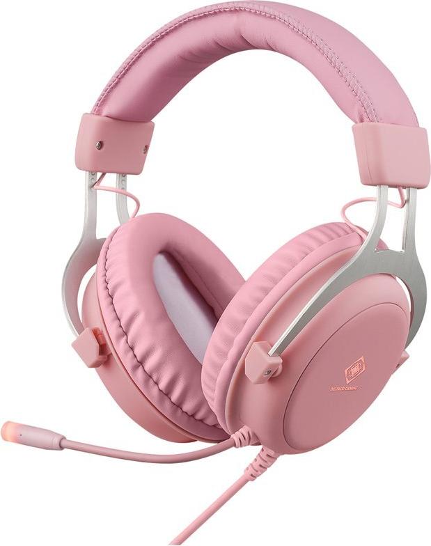 DELTACO GAMING Pink Line PH85 Gaming-Headset Kabelgebunden 3,5 mm Stereo Boom-Mikrofon Pink