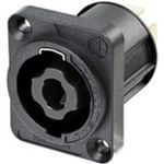 Neutrik NL4MPXX Lautsprecher-Steckverbinder Flanschbuchse, Kontakte gerade Polzahl (num): 4 Schwarz 1 St. (NL4MPXX)