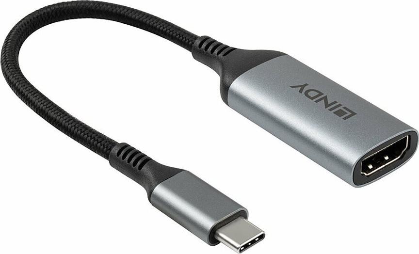 Lindy 43428 USB Typ-C zu HDMI Videokonverter 8K60 Grau