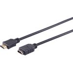 S/CONN maximum connectivity HDMI Verlängerung-HDMI Stecker (A) auf HDMI Kupplung (A), vergoldete Kontakte, ULTRA HD, 3D, HEAC, 5,0m (77479-5.0)