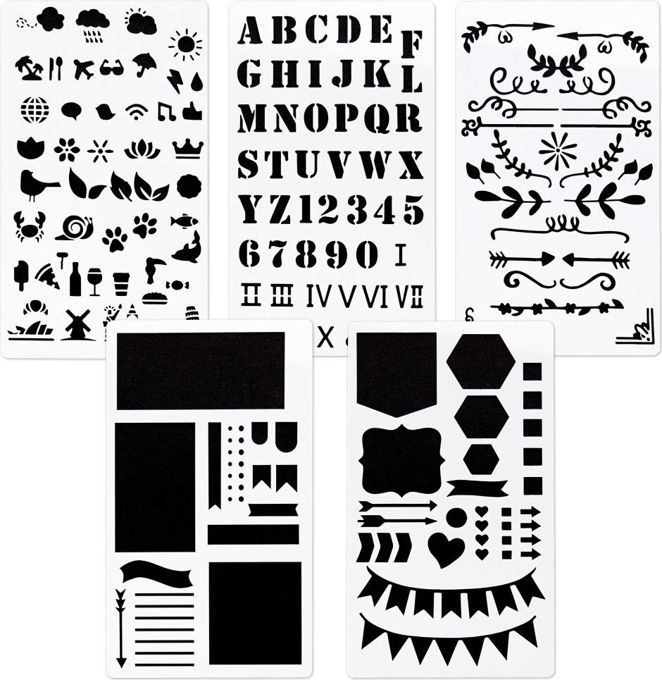 Hama Schablonen-Set, zum Malen, Basteln, Dekorieren, 5er-Pack (00007743)
