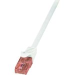 LogiLink RJ45 Netzwerk Anschlusskabel CAT 6 U/UTP 0.50 m Weiß Flammwidrig, mit Rastnasenschutz LogiLink (CQ2021U)