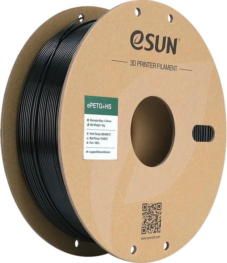 EPETG+HIGH SPEED 1,75mm SOLID BLACK 1kg ESUN 3D FILAMENT (EPETG+HS-P175SB1)