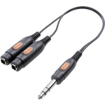 SpeaKa Professional Klinke Audio Y-Adapter [1x Klinkenstecker 6.35 mm - 2x Klinkenbuchse 6.35 mm] Schwarz (SP-7869836)