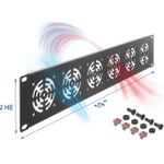 Delock 19? 2 HE Rackblende für 6 Lüfter 60 x 60 mm dunkelgrau (67415)