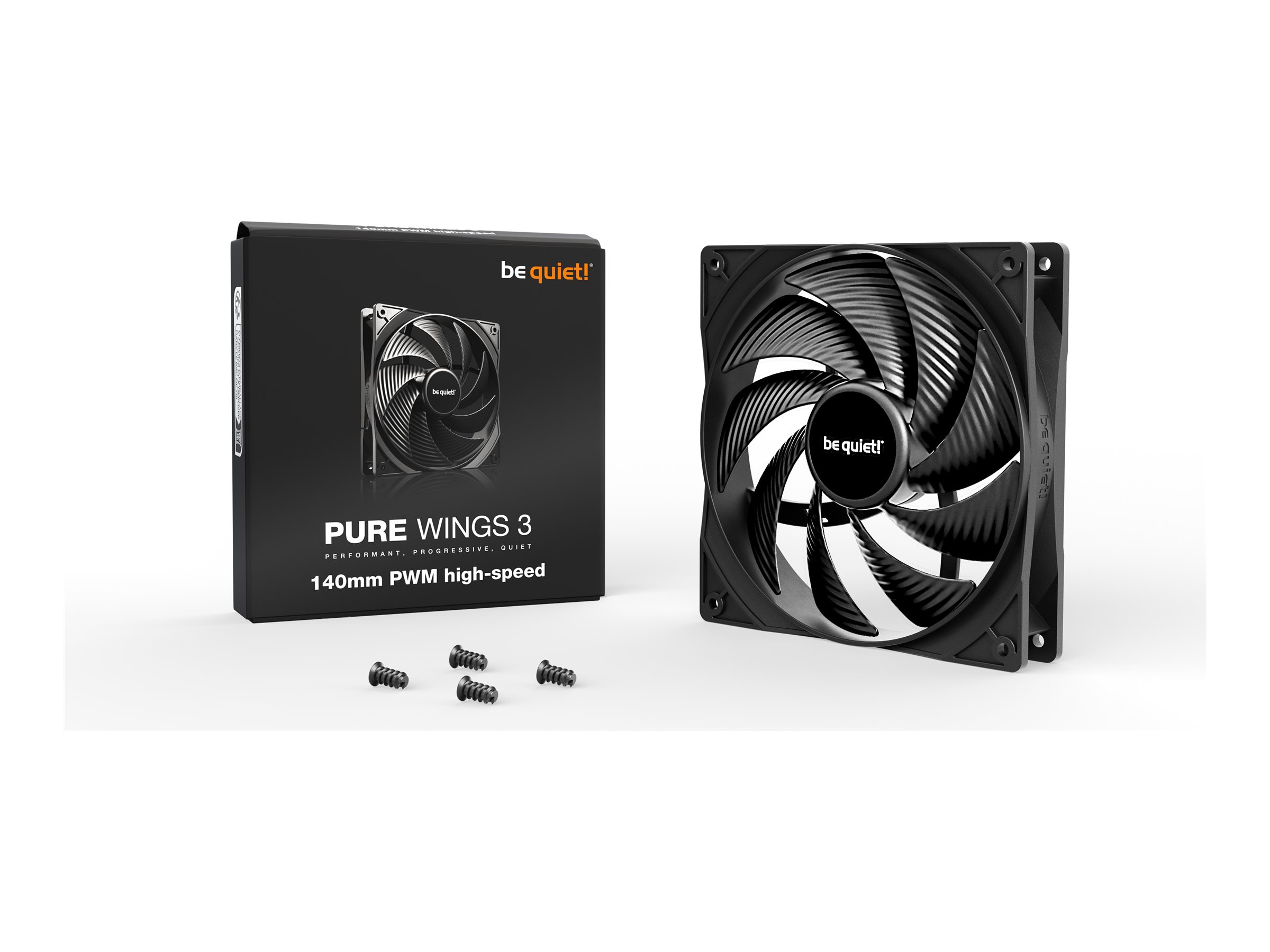 be quiet! Pure Wings 3 140 mm PWM High-Speed Gehäuselüfter Schwarz