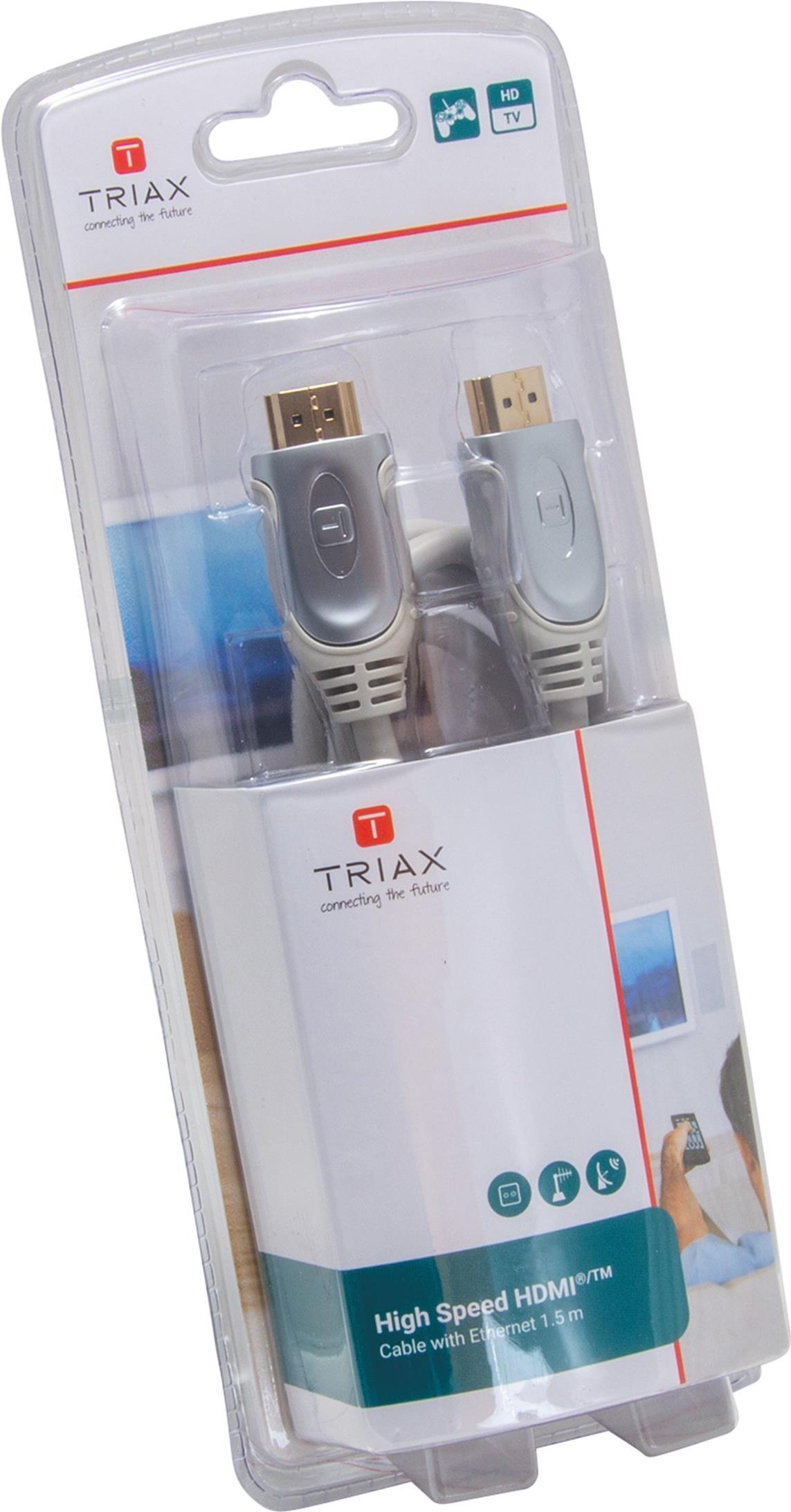Triax 370715 HDMI-Kabel 1,5 m HDMI Typ A (Standard) Grau (370715)