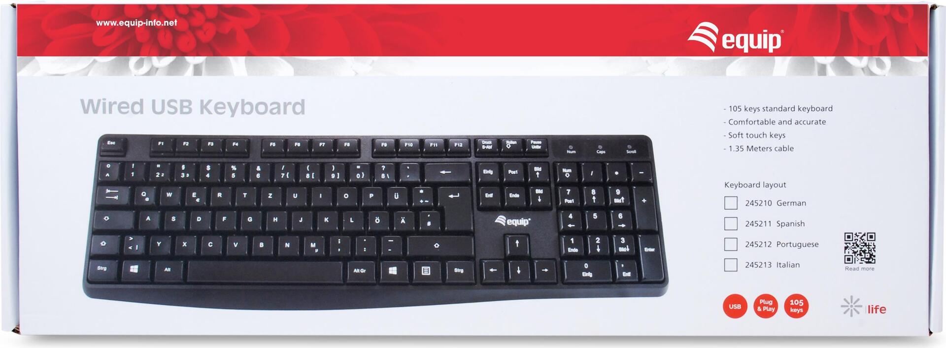 Equip Kabelgebundene USB Tastatur (245210)