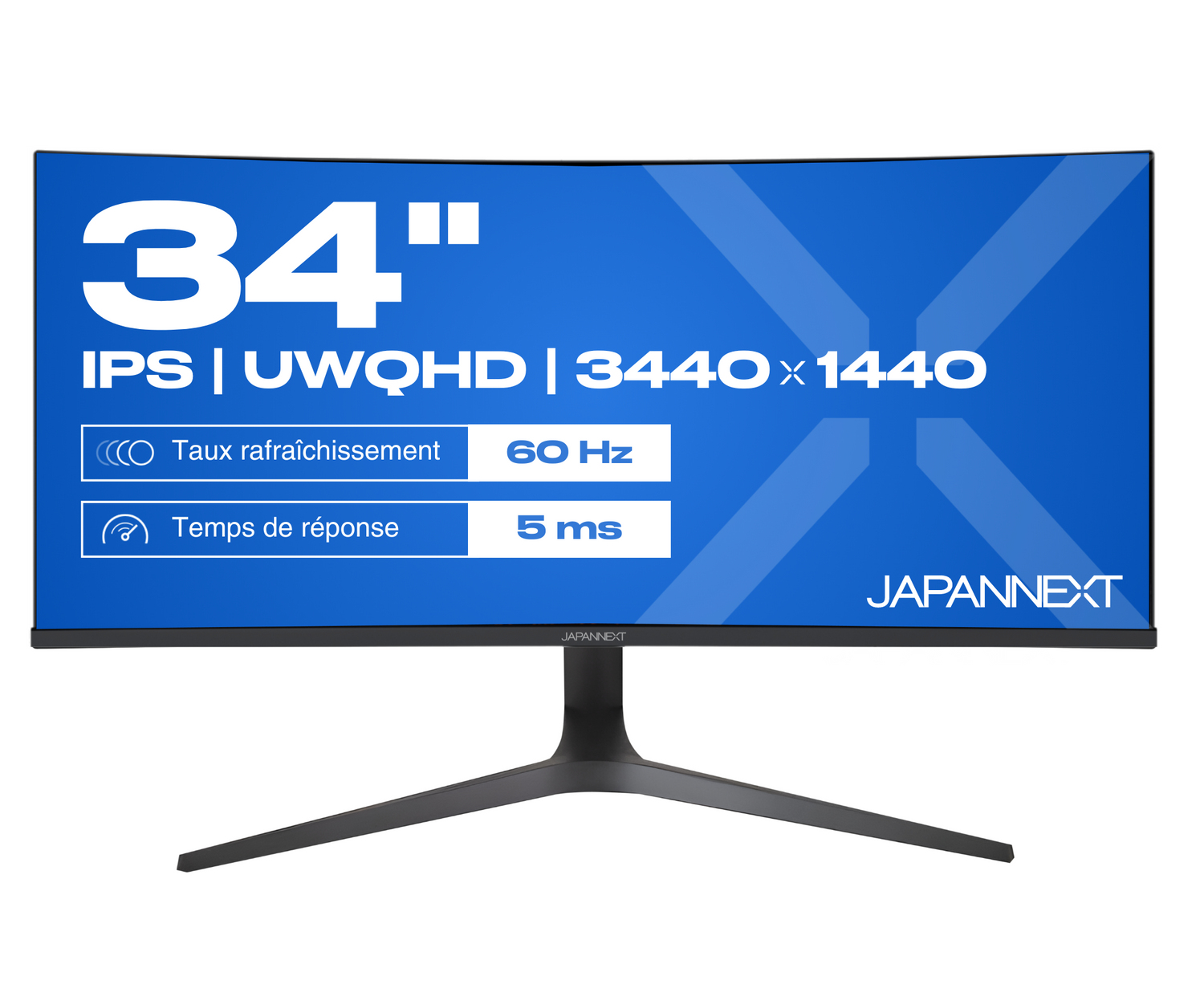 JAPANNEXT JN-IPS340UWQHD60C-C65W-HS 34" Curved UWQHD IPS Monitor USB-C 65W Schwarz/Silber