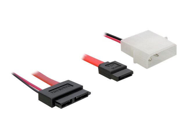 Delock SATA Slimline ALL-in-One cable 30 cm Rot