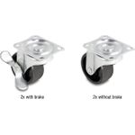 DeLOCK Lenkrolle Ø 50 mm Tragkraft bis 90 kg Set 2 x 2 Stück (66753)