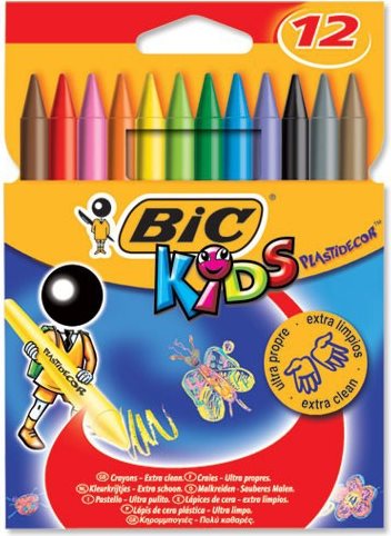 BIC KiDS Plastidecor Wachsmalkreide 12er Kartonetui