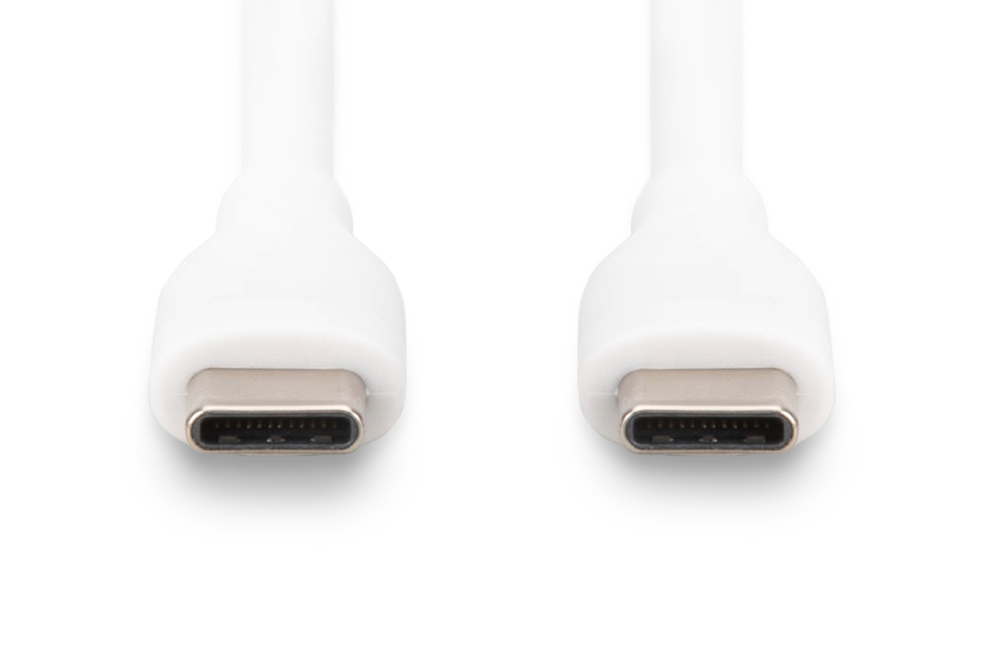 Digitus USB-C Silikon Anschlusskabel, USB-C zu USB-C, 2 m, USB 2.0, 60 W, Weiß