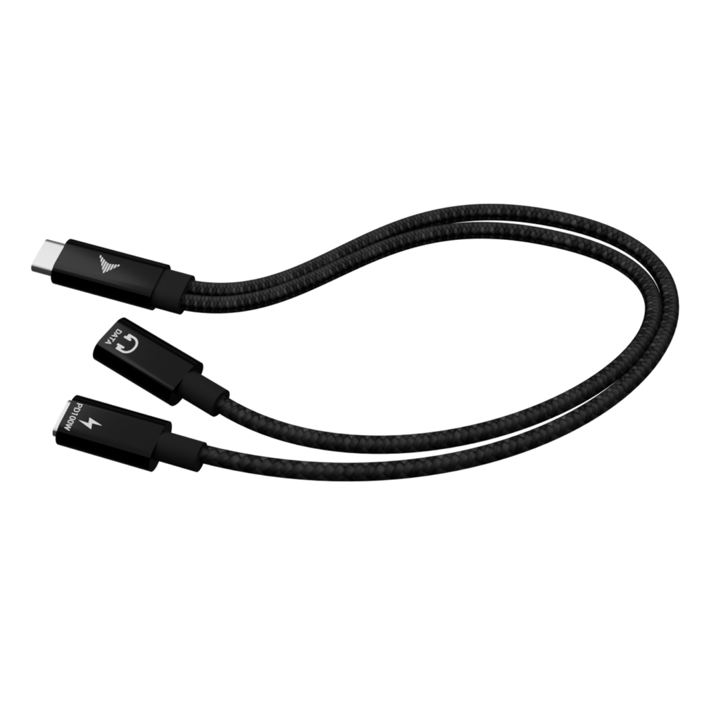 i-tec USB-C Kabel-Splitter Audio/Daten + Power Delivery 100 W, 30 cm, Schwarz