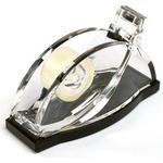 WEDO Tischabroller "acryl exklusiv", glasklar/schwarz aus Acryl, Rollenbreite: 19 mm, Lieferung inkl. Klebefilm (60 9001)