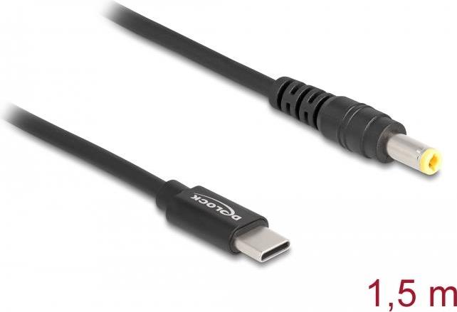 Delock Stromkabel USB-C (M) zu Gleichstromstecker 5,5 x 2,5 mm (M) (87978)