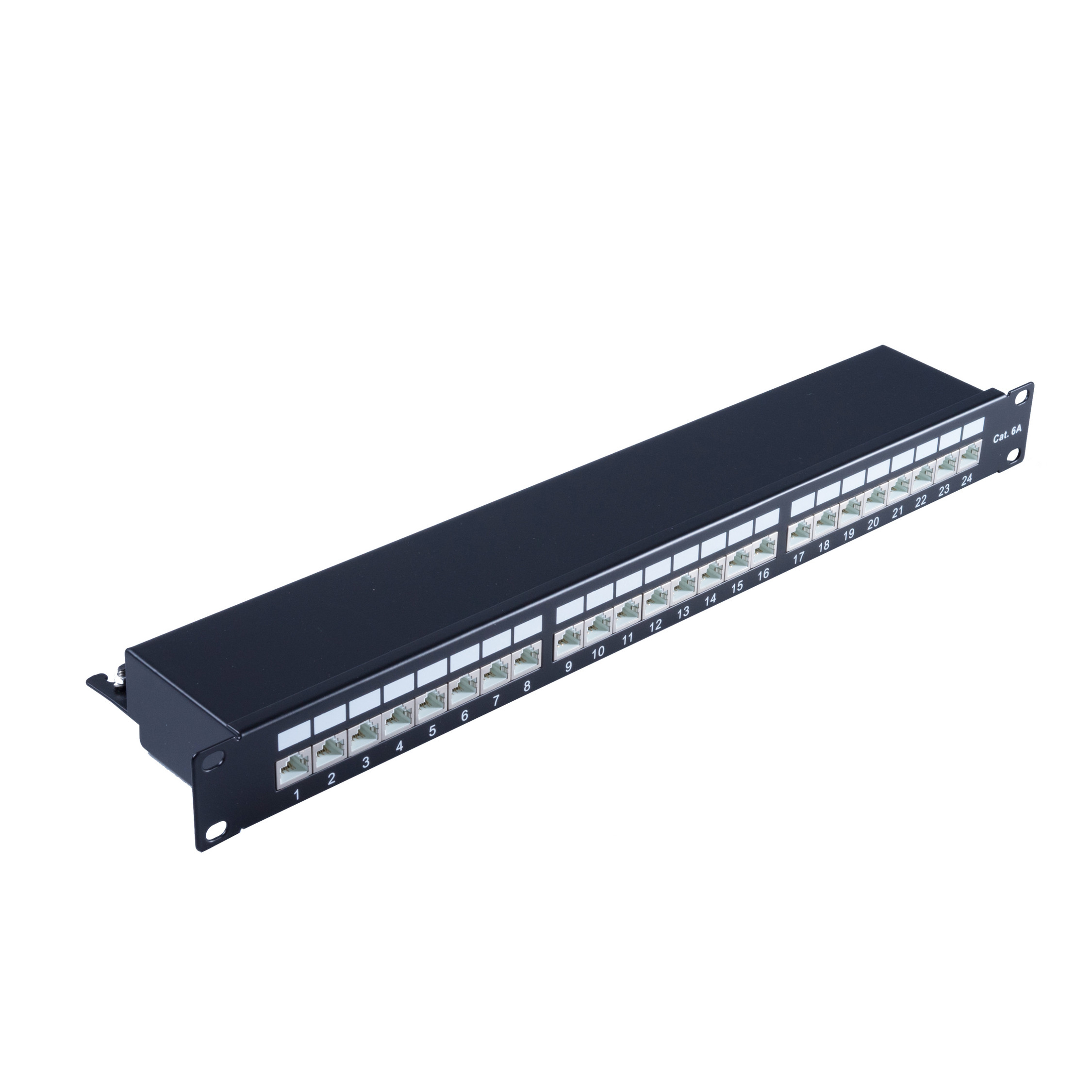 S CONN maximum connectivity Patchpanel Cat 6A 24 Ports 10 Gbps 1 HE Schwarz