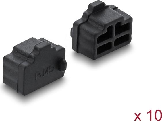 Delock Staubschutz für RJ45 Buchse 10 Stück Silikon schwarz (87547)