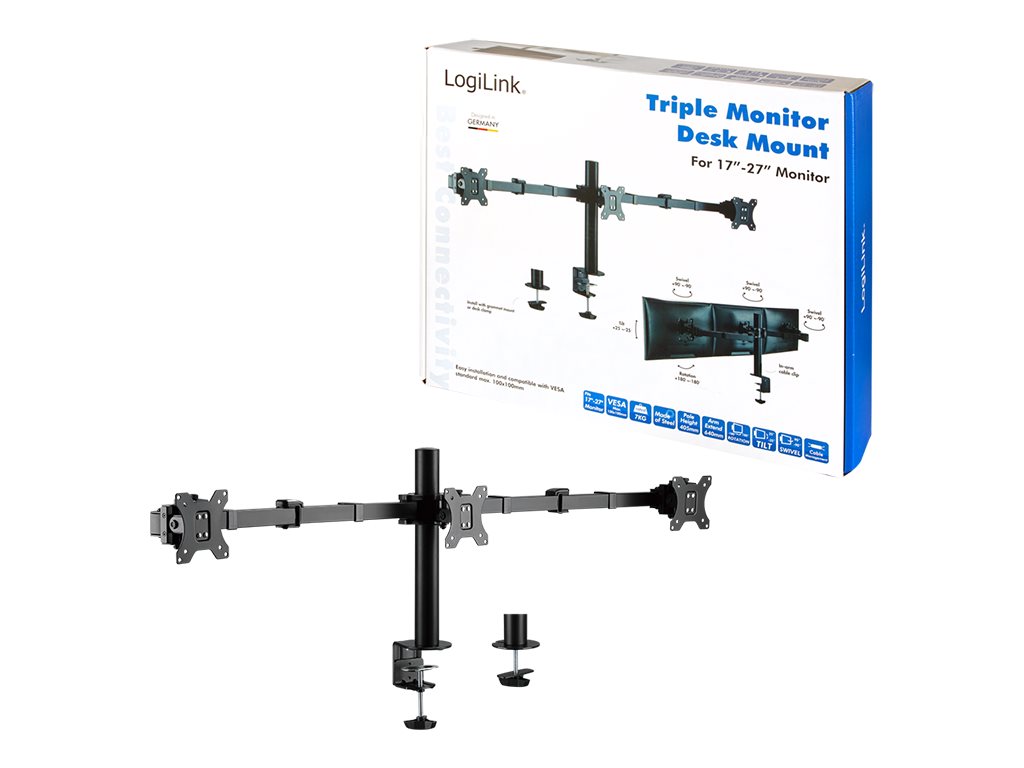 LogiLink BP0107 Tischhalterung für 3 Monitore 17"–32" bis 7 kg Schwarz