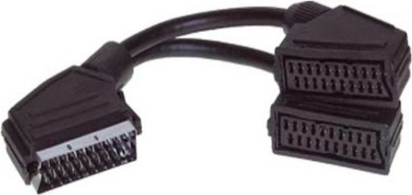 ShiverPeaks S/CONN maximum connectivity Adapter Video/ Audio-Scart-Verteiler, Scart-Stecker auf 2 Scart-Kupplungen vollverschaltet, 0,2m (94050-K)