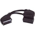 ShiverPeaks S/CONN maximum connectivity Adapter Video/ Audio-Scart-Verteiler, Scart-Stecker auf 2 Scart-Kupplungen vollverschaltet, 0,2m (94050-K)