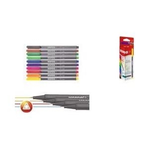 Kores Fineliner "K-Liner", Strichstärke: 0,4 mm, 12er Etui dreieckig, metallgefasste Spitze, mit Clip, - 1 Stück (FL28112)