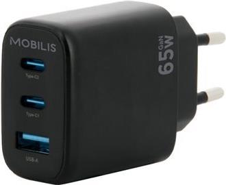 Mobilis Schnellladegerät, EU Schnellladegerät, EU, 2x USB-C, 1x USB-A, 65W (001364)
