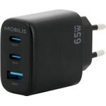 Mobilis Schnellladegerät, EU Schnellladegerät, EU, 2x USB-C, 1x USB-A, 65W (001364)
