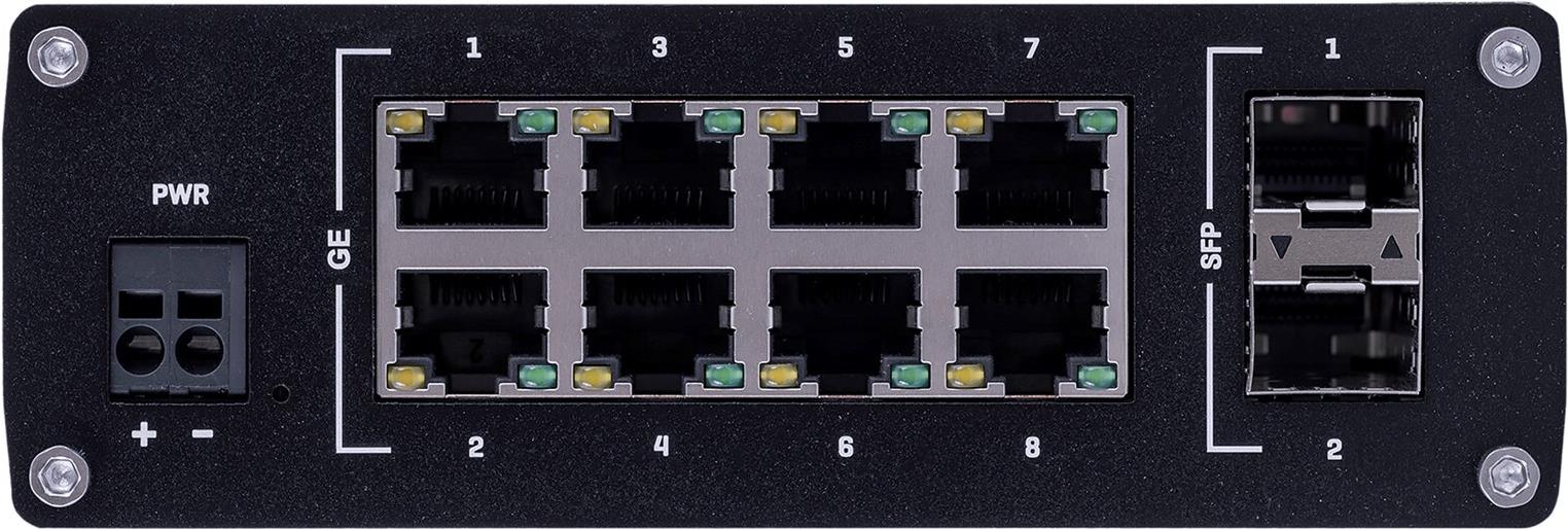Teltonika TSW210 Industrie Unmanaged Switch 8-Port Gigabit 2-Port SFP Silber