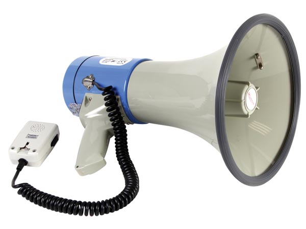 Velleman MP25SFM Megaphon 25 W 8 Ohm Blue, Grey