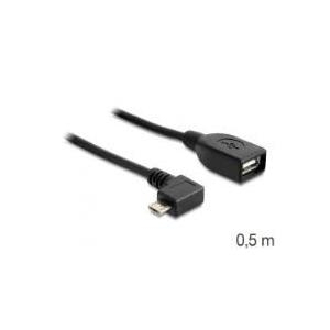 Delock Kabel USB micro-B Stecker > USB 2.0-A Buchse OTG 50 cm gewinkelt (83271)