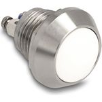 Delock Drucktaster zum Einbau 12mm 2 x Schraubklemme weiss (22035)