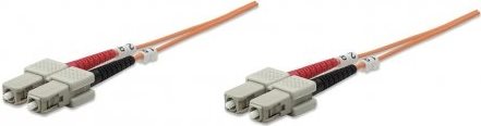 Intellinet Fiber Optic Patch Cable, OM1, SC/SC, 20m, Orange, Duplex, Multimode, 62.5/125 µm, LSZH, Fibre, Lifetime Warranty, Polybag (472944)