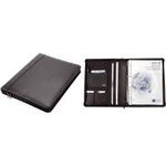 Alassio Ringbuchmappe "MONZA", A4, Nappa-Leder, schwarz herausnehmbare Ringmechanik, 2 DIN A4 Einsteckfächer (30010)