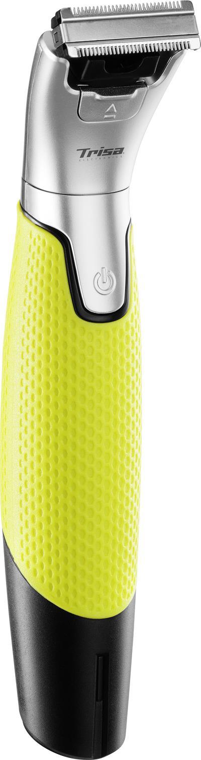 Trisa Vario Blade 2in1. Produktfarbe: Schwarz, Grün, Metallisch, Minimum Haarlänge: 0,5 mm, Maximum Haarlänge: 1 cm. Energiequelle: Batterie/Akku, Betriebsdauer: 60 min, Akku-/Batterietyp: Integrierte Batterie. Kabellänge: 0,55 m, Breite: 35 mm, Tiefe: 40 mm (1720.2420)