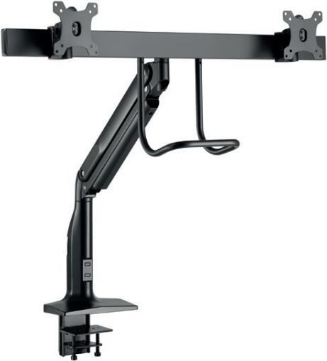 HAGOR HA - Befestigungskit (Tischmontage, Klammer, Schraubenmontage) - für 2 LCD-Displays - Schwarz - Bildschirmgröße: 43-81 cm (17-32)