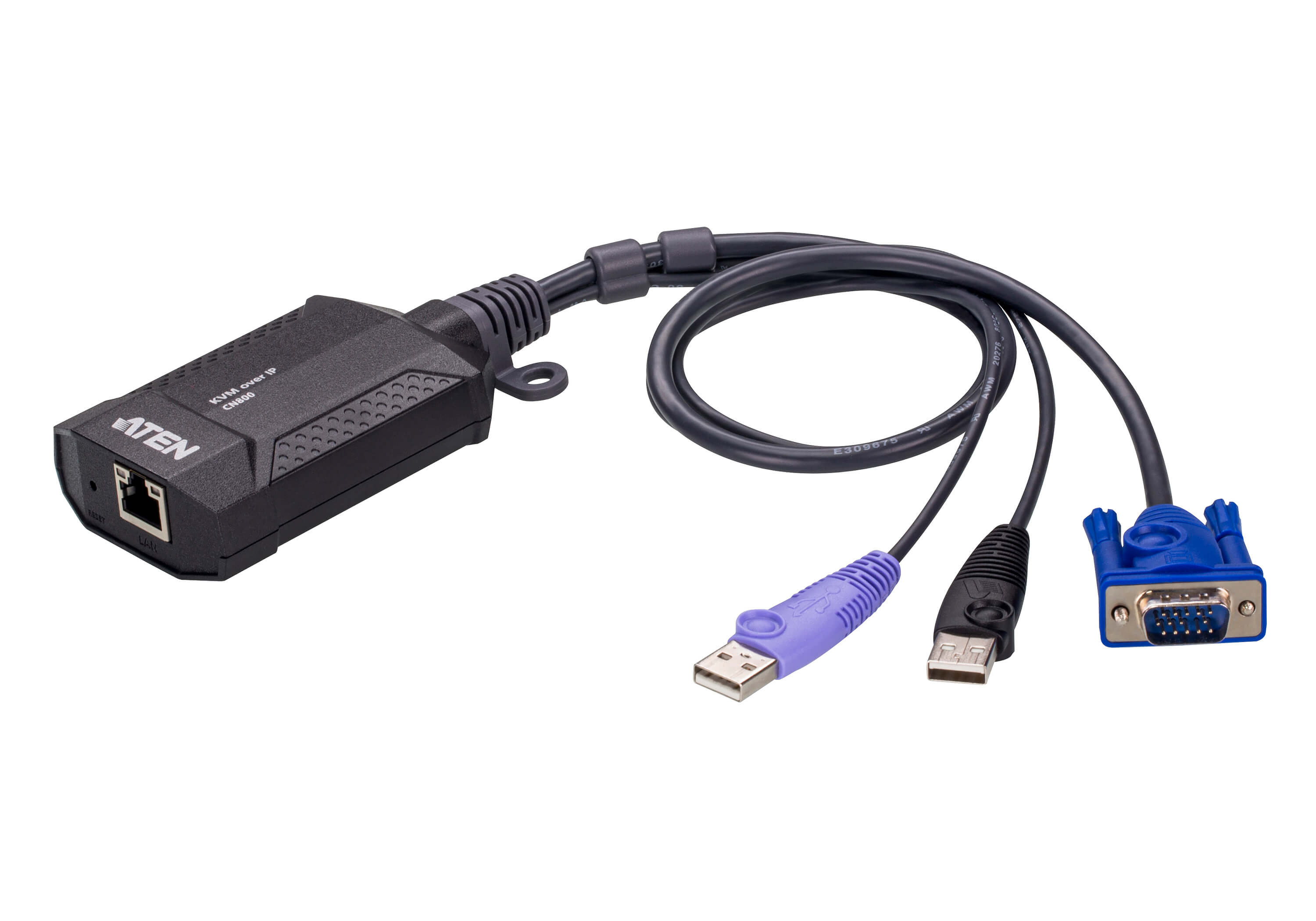 ATEN KVM over IP CN800-AT Fernsteuerungsgerät Mini USB VGA 64 IP-Benutzer 1920 x 1200 Schwarz, Violett