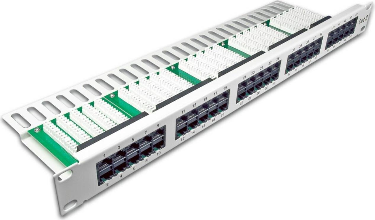 Wirewin 50-Port ISDN Panel, 1HE, lichtgrau Patch Panele (PANEL TEL 50)