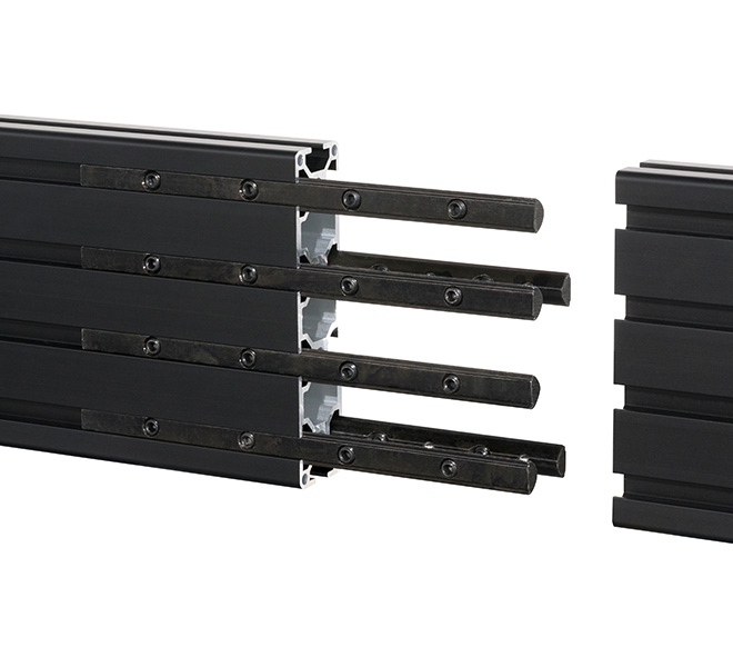 B-TECH System X BT8390-EXT/B Montageschiene 12 mm x 8 mm Schwarz