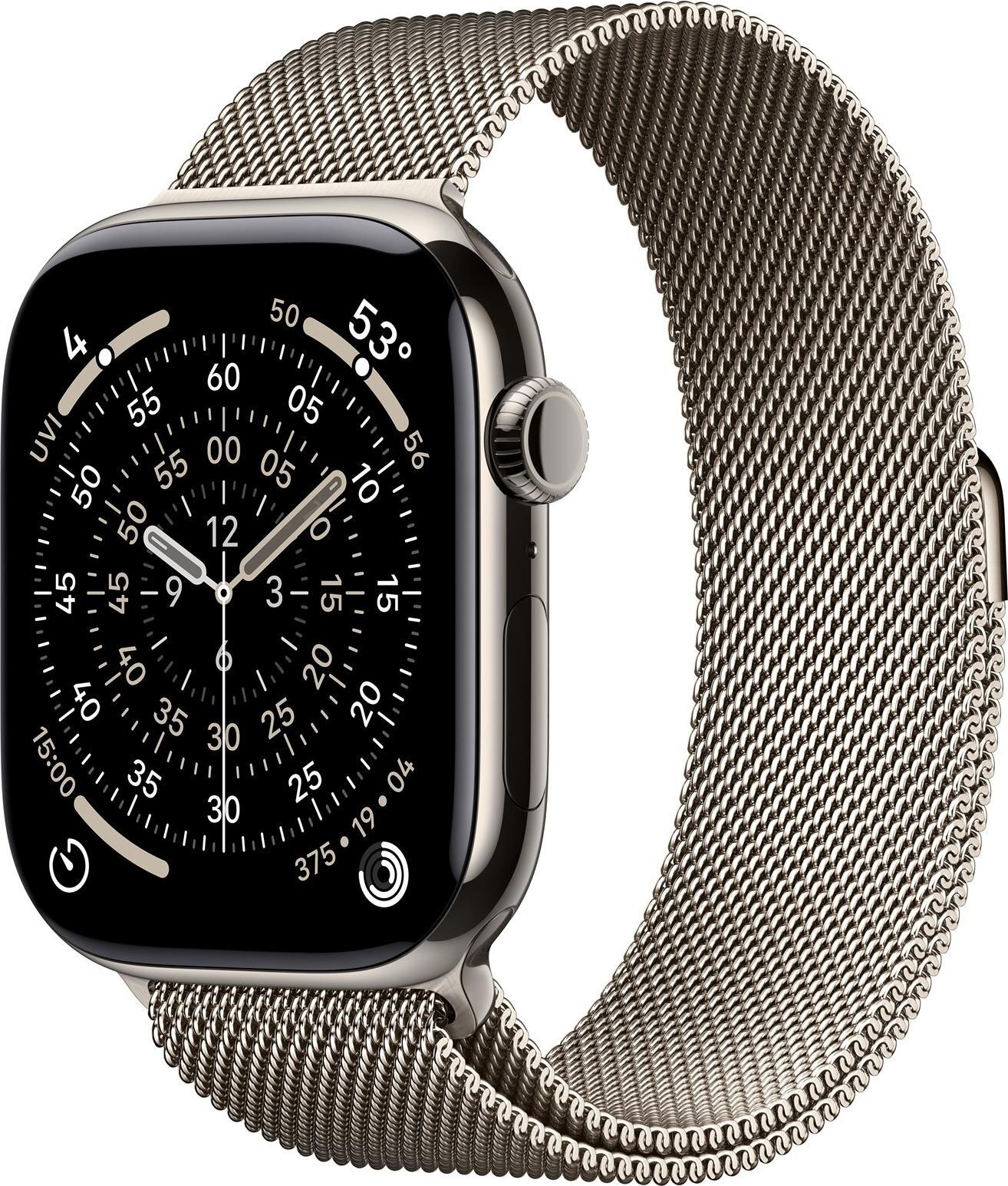 Apple Watch Series 11 GPS + Cellular 46 mm Natural Titanium mit Natural Milanese Loop S/M