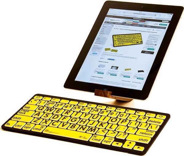 Logickeyboard LKB-LPBY-BTON-DE Tastatur Bluetooth QWERTZ Deutsch Schwarz - Gelb (LKB-LPBY-BTON-DE)